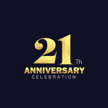 21th anniversary logo design, golden anniversary logo. 21th anniversary template,21th anniversary celebration
