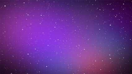 Starry night landscape with clouds background. View of universe with stars and amazing colorful and deep blue dark purple