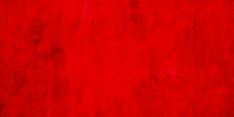 Fototapeta premium Grunge red aquarelle painted paper textured canvas for vintage design. Grunge cement wall background.