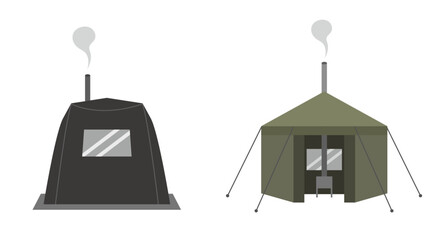 テントサウナのイラスト（ベクター）