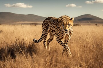 A Cheetah In The Savannah