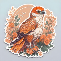 Hawk Sticker - Orange - 1