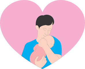 Dad love baby icon PNG 2023060218