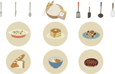 小麦粉イラストセット