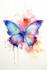 Obraz na płótnie Canvas generative ai, watercolor butterfly
