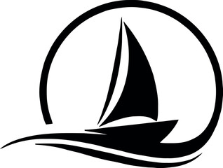 silhouette of a yacht