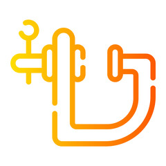 clamp Line Gradient Icon