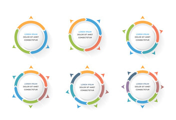 Circle arrows with side arrows and place for your text in the center, circle infographics