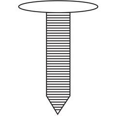 Digital png illustration of black screw outline on transparent background