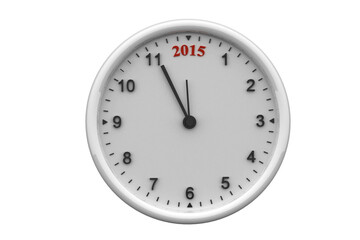 Digital png illustration of 2015 number on clock on transparent background