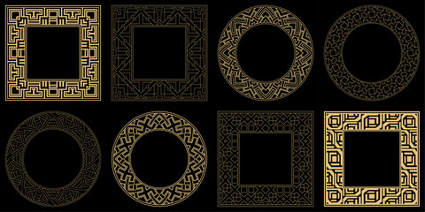 Set. Ornament. Venzel. Logo, template, labels and icons. Vector.