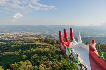the hand of god in tarapoto peru, a tourist attraction visited by tourists from all over the world...