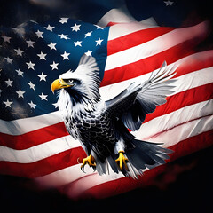 american flag and eagle, patriotic, american flag, freedom, country,