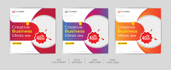 Digital Marketing Business Banner for Social Media Post Vector Template