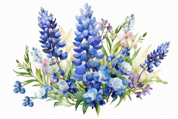 bluebonnet bouquet of flowers  - obrazy, fototapety, plakaty
