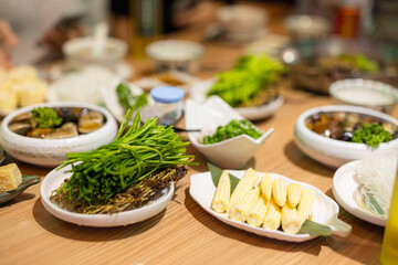 Friend go hot pot together at restaurant