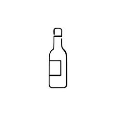 Wine Bottle Line Style Icon Design