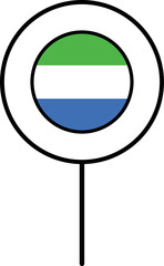 Sierra Leone flag circle pin icon.