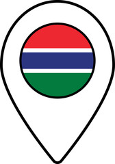 Gambia flag map pin navigation icon.