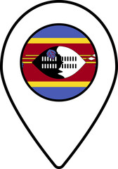 Eswatini flag map pin navigation icon.