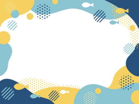 夏色でかわいい海とさかなの背景フレーム - Powered by Adobe