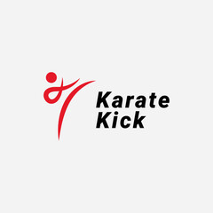 Simple karate kick line logo design © MuhammadBahrudin