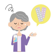薬を飲むのが苦手なシニア女性