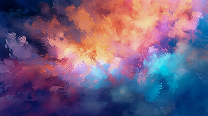 Obraz na płótnie Canvas Abstract colorful background with clouds. Generative AI