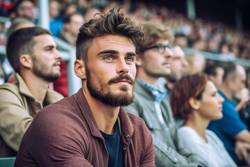 Obraz premium Mann auf einem Sportevent KI