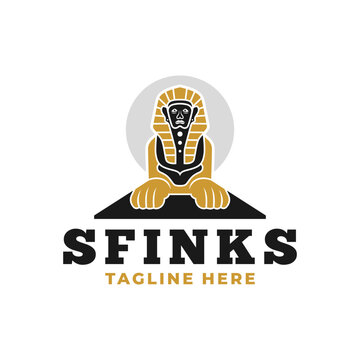 egyptian sphinx vector illustration logo