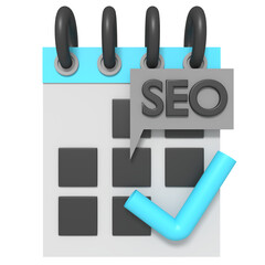 SEO plan on calendar checklist