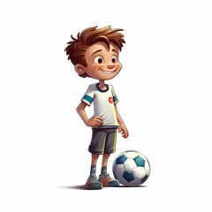 Boy with Football Custom. Generative AI
