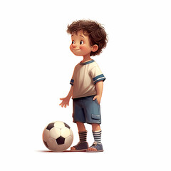 Boy with Football Custom. Generative AI