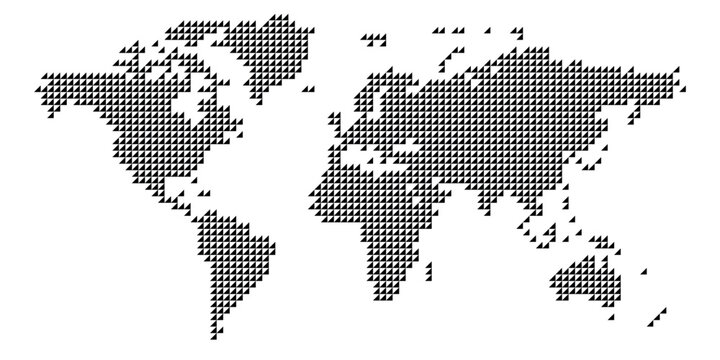 World map of triangles. Simple flat vector illustration.