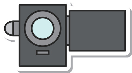 Obraz premium ステッカー風日用品イラスト ビデオカメラ 