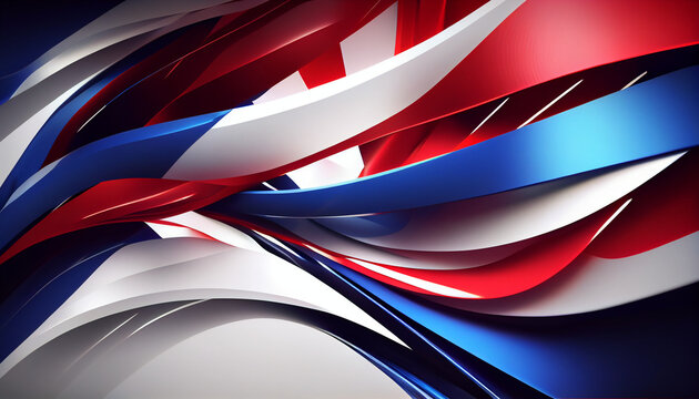 Abstract red white and blue patriotic background. 4th of july. American flag for Memorial Day, white graves, 4th of July, Labour Day. Ai generated image