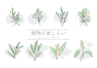 植物のシンプルなイラストセット