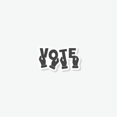  Vote logo sticker isolated on white