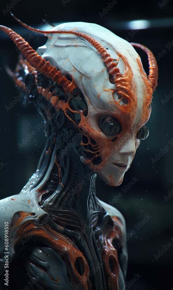 Wall mural alien from another planet made with generative ai