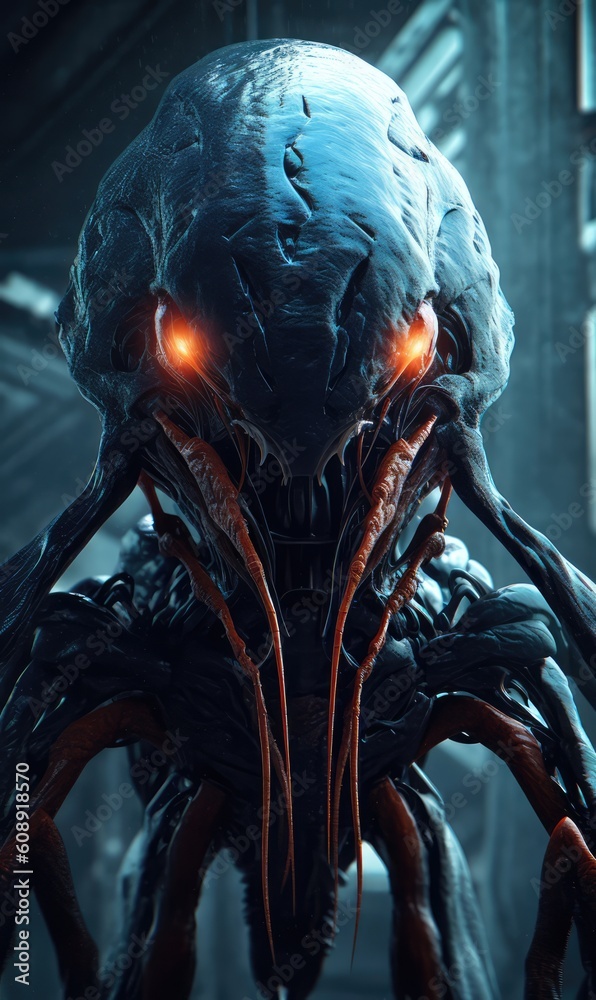 Wall mural alien from another planet made with generative ai