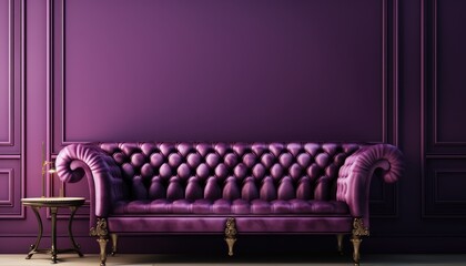 Purple sofa made with generative ai
