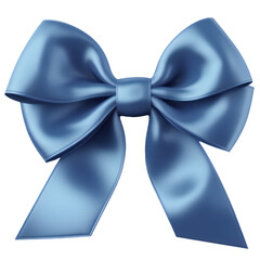 Blue gift bow isolated. AI Generative art