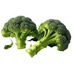 green broccoli with leaf  on a transparent background. Generative AI