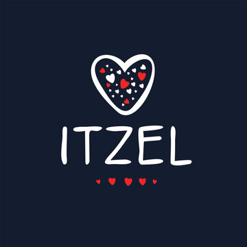 Creative (Itzel) name, Vector illustration.