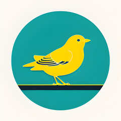 Round logo of a yellow bird. Generative AI