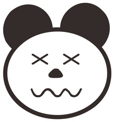 Cute cartoon bear face set, mascot icon, emoji sticker design. Simple vector illustration.