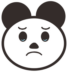 Cute cartoon bear face set, mascot icon, emoji sticker design. Simple vector illustration.
