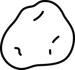 野菜の線画単品アイコン　じゃがいも