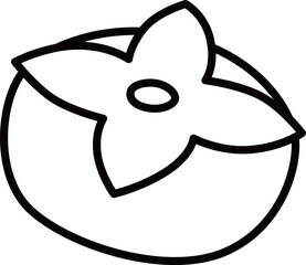 野菜の線画単品アイコン　柿