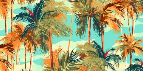 coconut trees, generative AI - obrazy, fototapety, plakaty